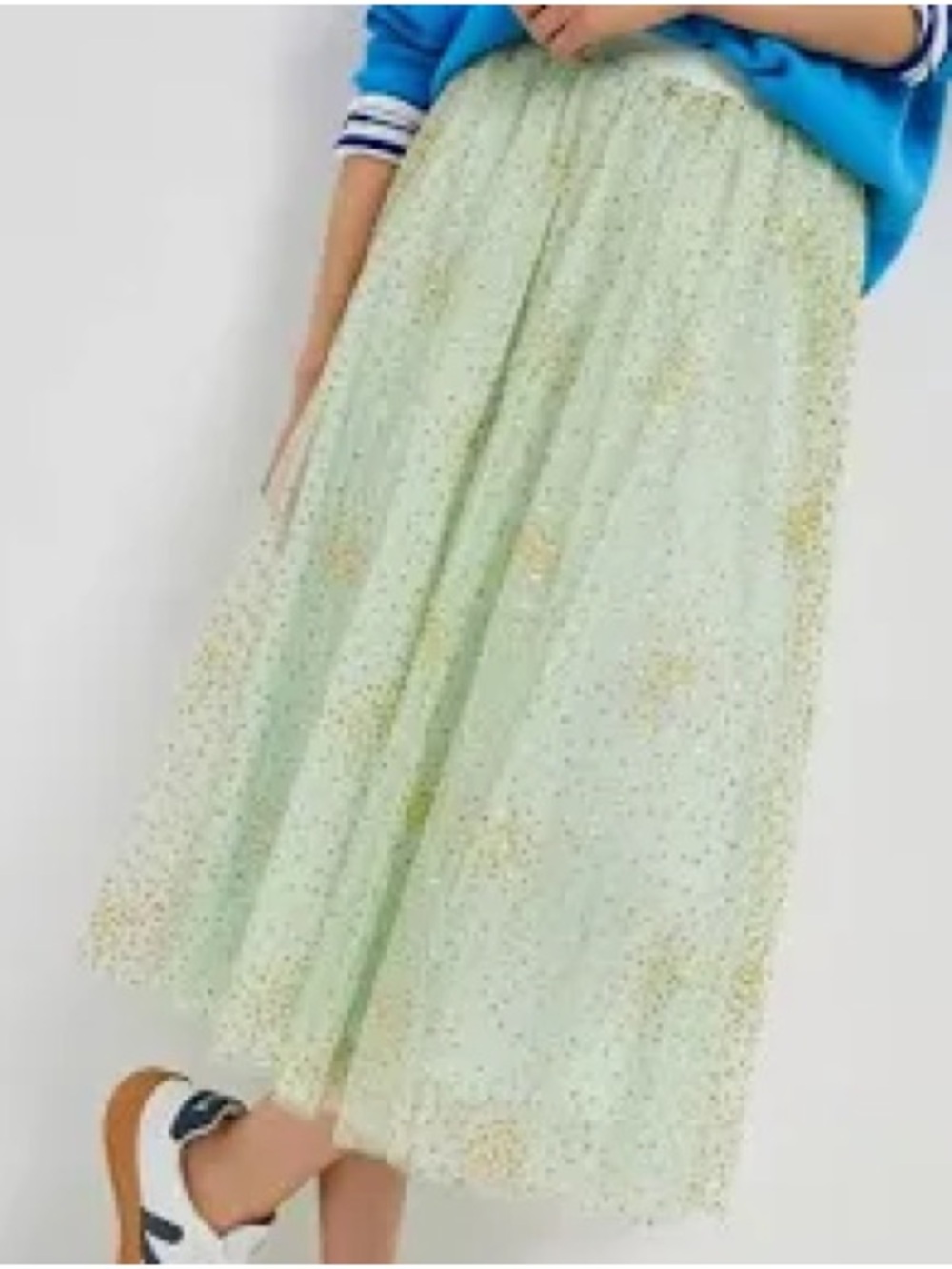 Anthropologie Sydney Shimmer Tulle Midi Skirt Mint Green Size Small - Picture 2 of 6